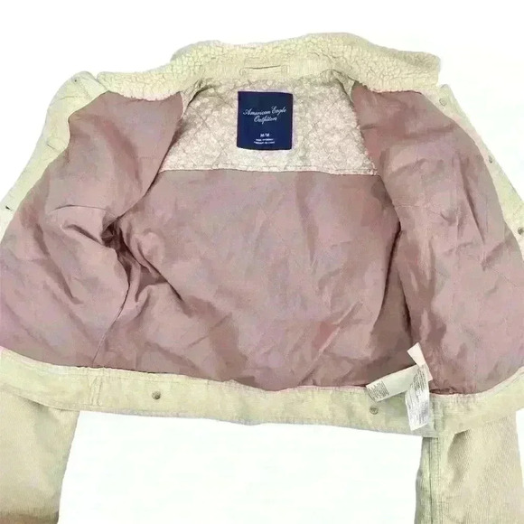 American Eagle  Corduroy Jacket Size M (fits S) Sherpa Collar Cuffs Southwestern - Picture 13 of 16
